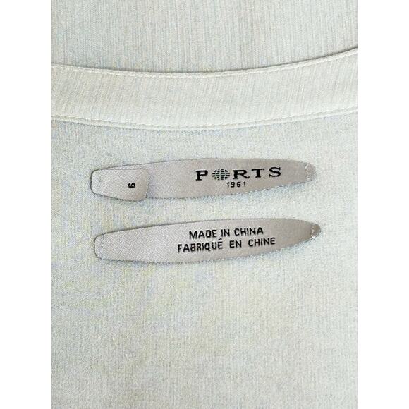 Ports 1961 Gray Silk Midi Dress Sequin Detail Size 6 - Picture 3 of 10